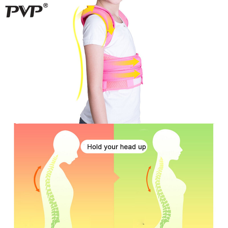 PVP Adjustable With shoulder padsChildren Posture Corrector Back Support Belt Kids Orthopedic Corset For Kids Spine Back Lumbar