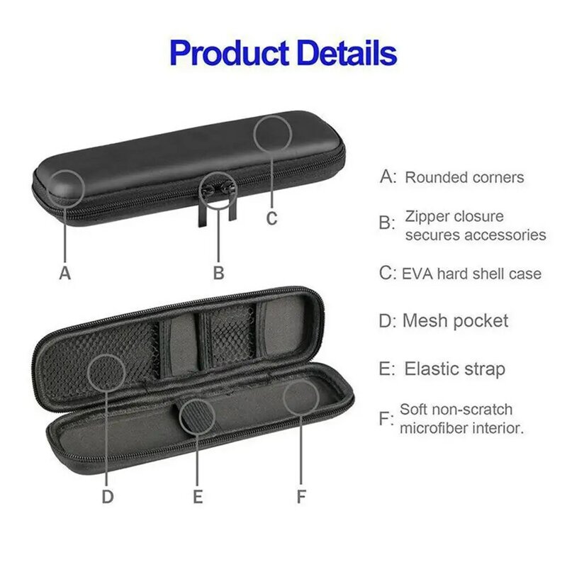 1PC Black EVA Hard Shell Stylus Pen Pencil Case Holder Protective Carrying Box Bag Storage Container for Pen Ballpoint Pen Stylu
