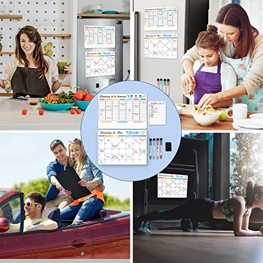 A3 Size Magnetic Refrigerator Monthly Weekly Planner Calendar Table Dry Erase Whiteboard Schedules Fridge Sticker Message Board