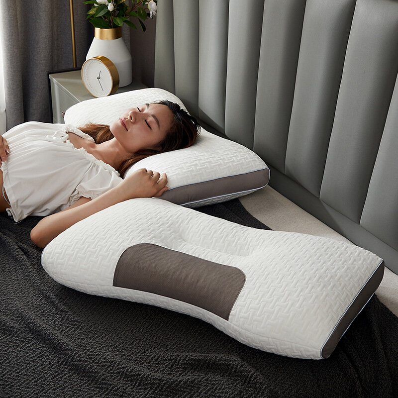 Ортопедическая подушка для шеи, для сна и защиты шеи, домашняя массажная подушка из соевого волокна для спа