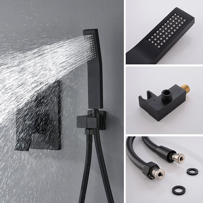 Hot Sell Bathroom Concealed Shower Faucets Set Rainfall Shower System Hot Cold Shower Set Bathroom Shower Mixer