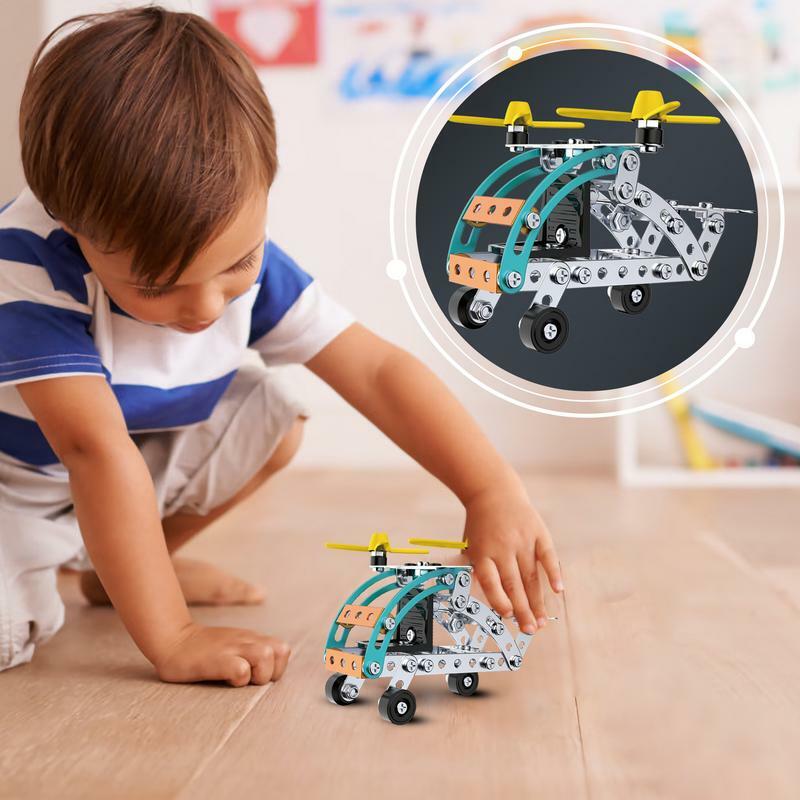 3D Helicopter Toy for Kids, Montagem DIY, Modelo de avião, Avião desafiador, Brinquedo de construção, Estilo mecânico, Ornamento Educacional