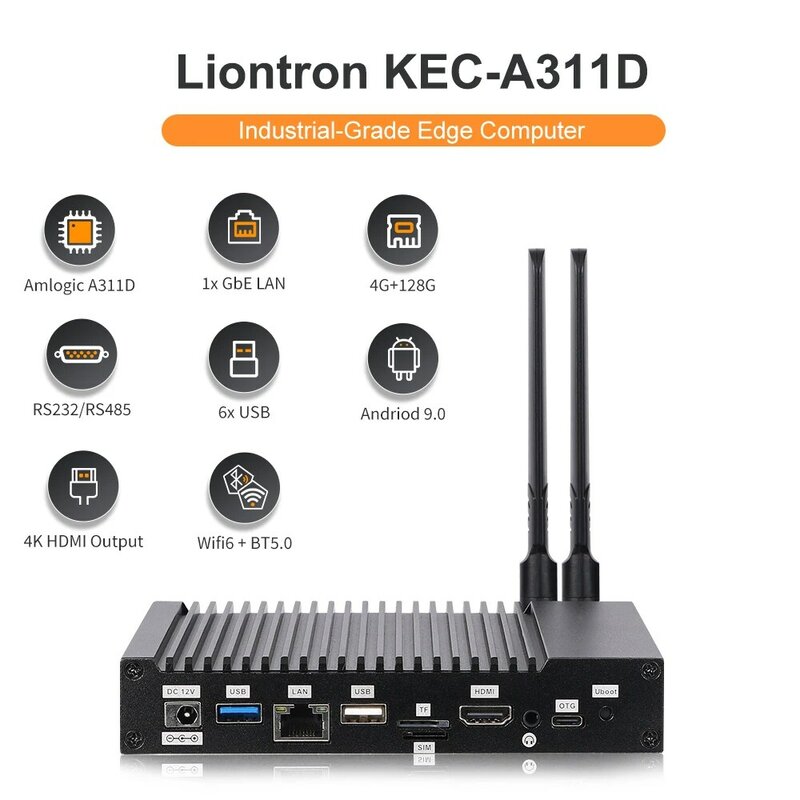 Liontron-ミニ埋め込み式コンピューター,4g, amlogic, 6コア,kec-a311d, rs232/rs485, andriod 9.0,産業,イーサネットネットワーク