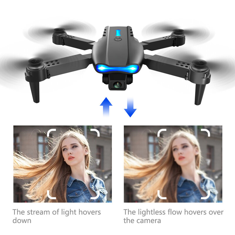 E99 Mini Controle Remoto Quadcopter Drone Toy, Rotação de 360 graus, Wi-Fi, Fotografia aérea, UAV, One-Click, Novo