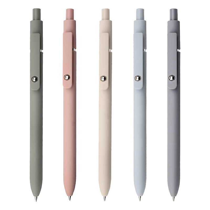 Gel feiner Stift für glattes Schreiben einziehbarer 0,5mm schwarzer Tinten stift Kugelschreiber zum Notiz nehmen (5 Stück)