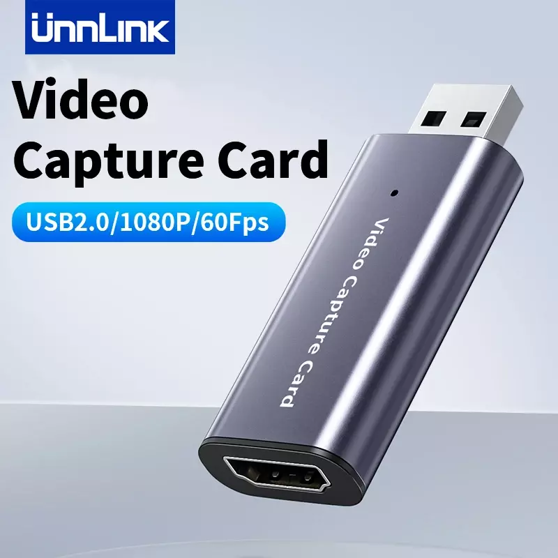 Unnexhaus- Carte d'acquisition vidéo USB 2.0, 4K 30Fps HDMI vers USB 1080P 60Fps, boîtier de diffusion en direct pour PS4 XBOX téléphone caméra
