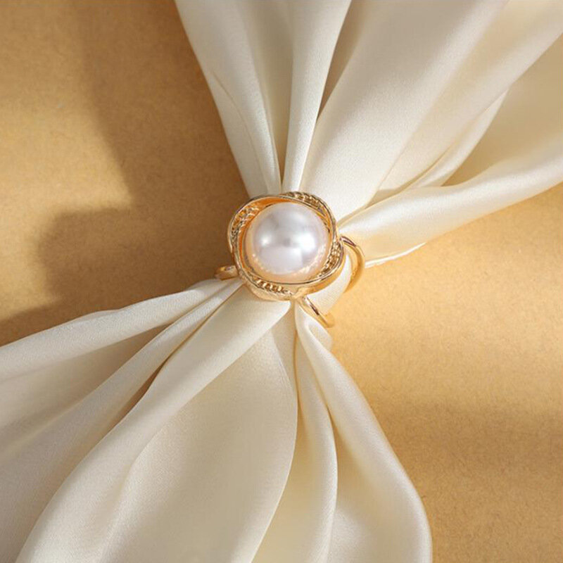 Syal logam bentuk bunga Fashion gesper untuk wanita sederhana silang kristal syal busur klip pemegang selendang aksesoris perhiasan hadiah
