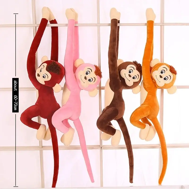 Jouets en peluche singe singe à bras long pour enfants, dessin animé, chimpanzé, beurre, cadeau d'anniversaire, fille, taille 60-65cm