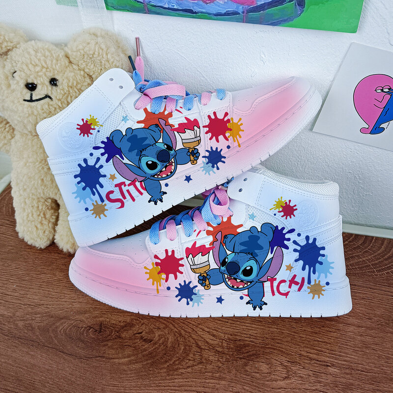 New Disney cartoon girls Stitch princess cute Casual shoes non-slip soft bottom sports shoes for girl gift