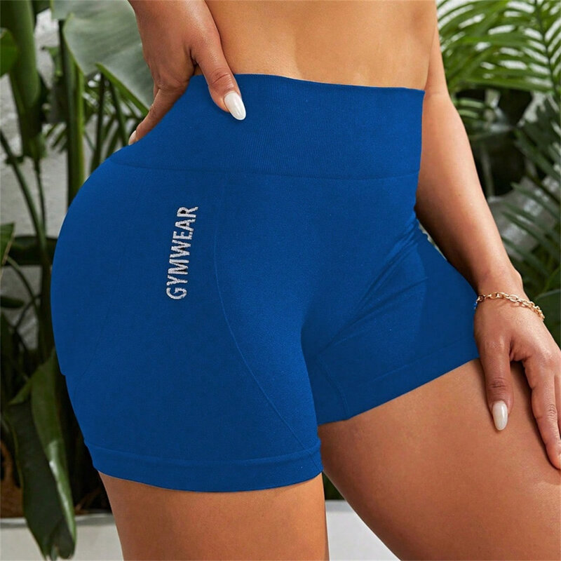 Женские спортивные шорты с высокой талией и эффектом подтяжки ягодиц, высокие эластичные дышащие шорты для йоги, спортивные трико