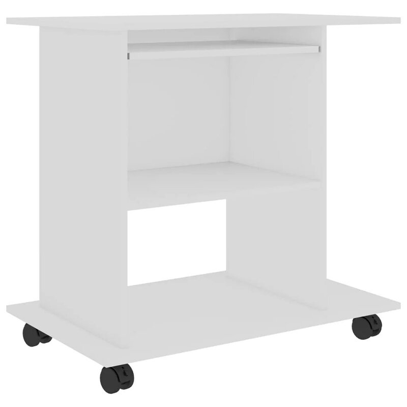 Computer Desk White 31.5"x19.7"x29.5" Engineered Wood Study Writing Table Home Office Furniture