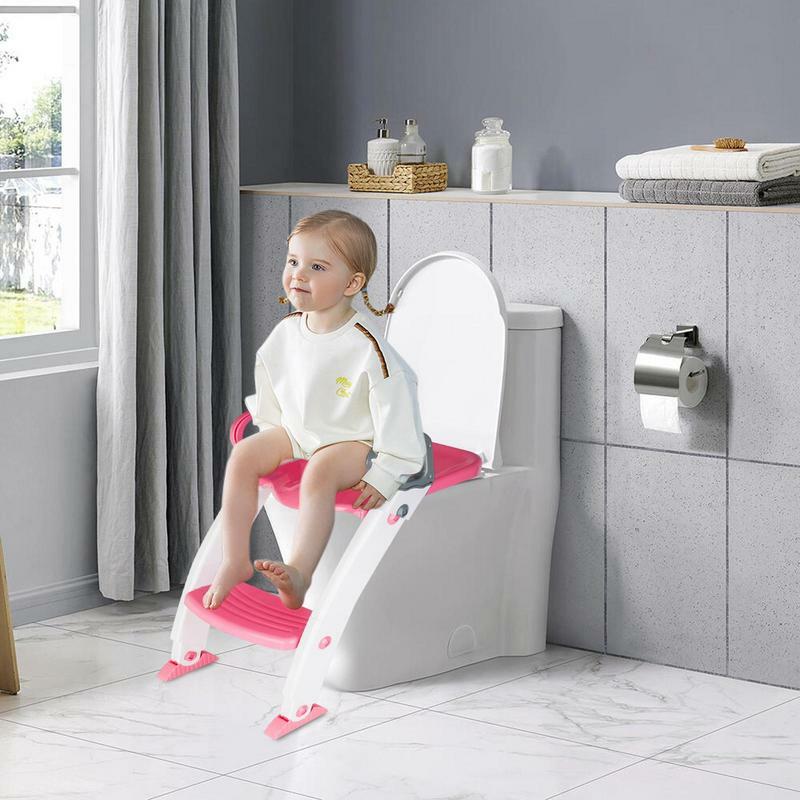 Potty Training Seat With Step Stool Ladder Adjustable Kids Toilet Seat Non-Slip Toddler Toilet Seat With Step Stool Potty Chair