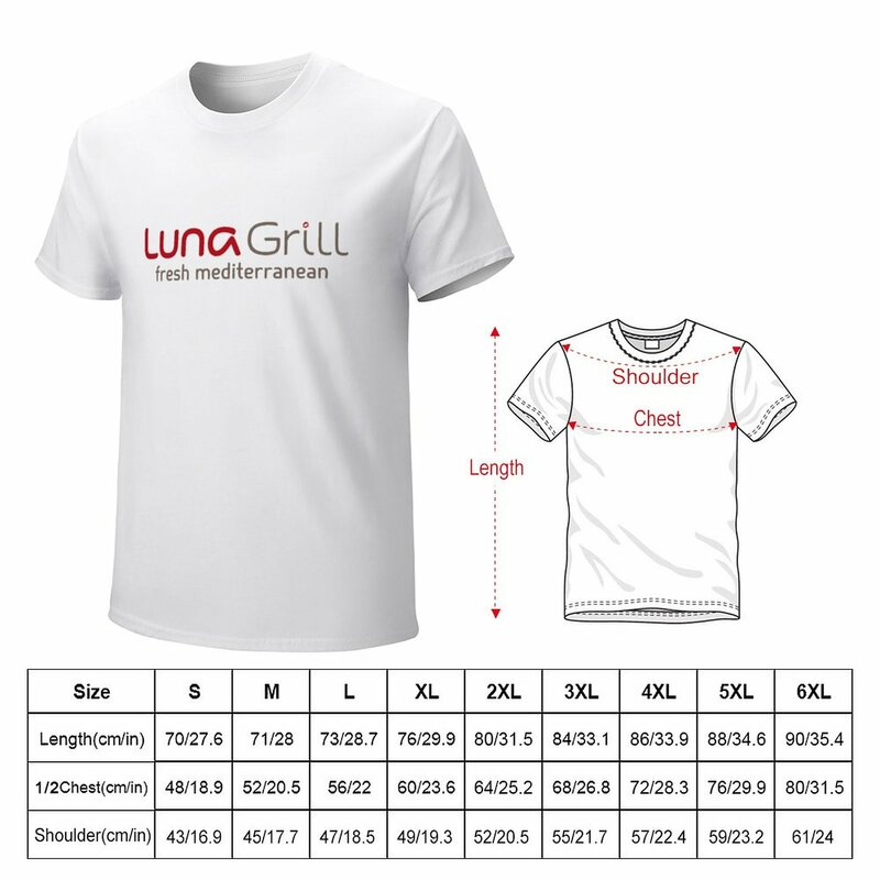 T-shirt Luna Grill t-shirt da uomo vintage tinta unita ad asciugatura rapida