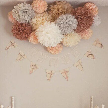 Pompones de papel tisú para decoración, 10 piezas, 10 "/25cm, bolas de flores, pompones de papel tisú para fiesta de boda, flores artesanales
