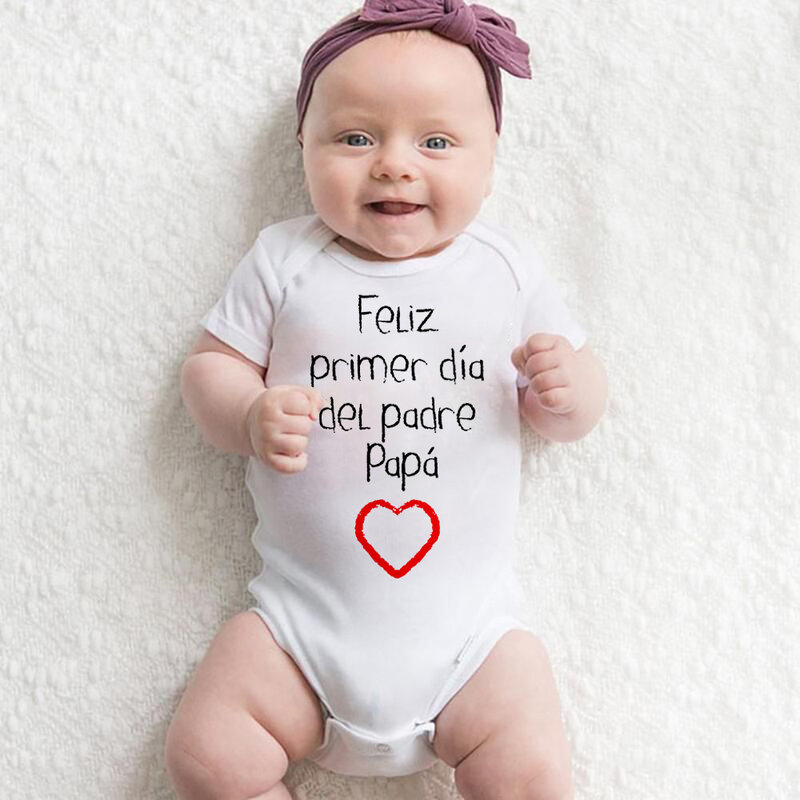 Bodysuit Bayi Hari Ayah Selamat Hari Ayah Romper Bayi Gambar Cetak Ayah Pakaian Lucu Anak Laki-laki Perempuan Hadiah Balita Hari Ayah Pertama