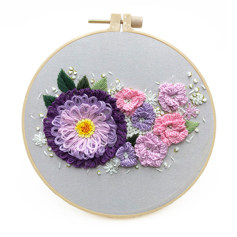 A Good Gift Cotton Linen Cloth Embroidery Hoop Creative Flower Embroidery Cross Stitch Diy Handmade Fabric Material Bag