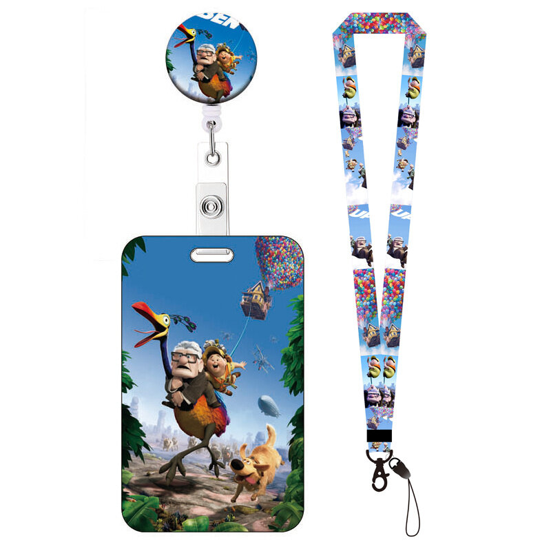 Disney Up Card Holder Lanyard for Keychain NEW Retractable clip Girls ID Card Holders Neck Strap Boy Door Badge Holder Reel Yoyo