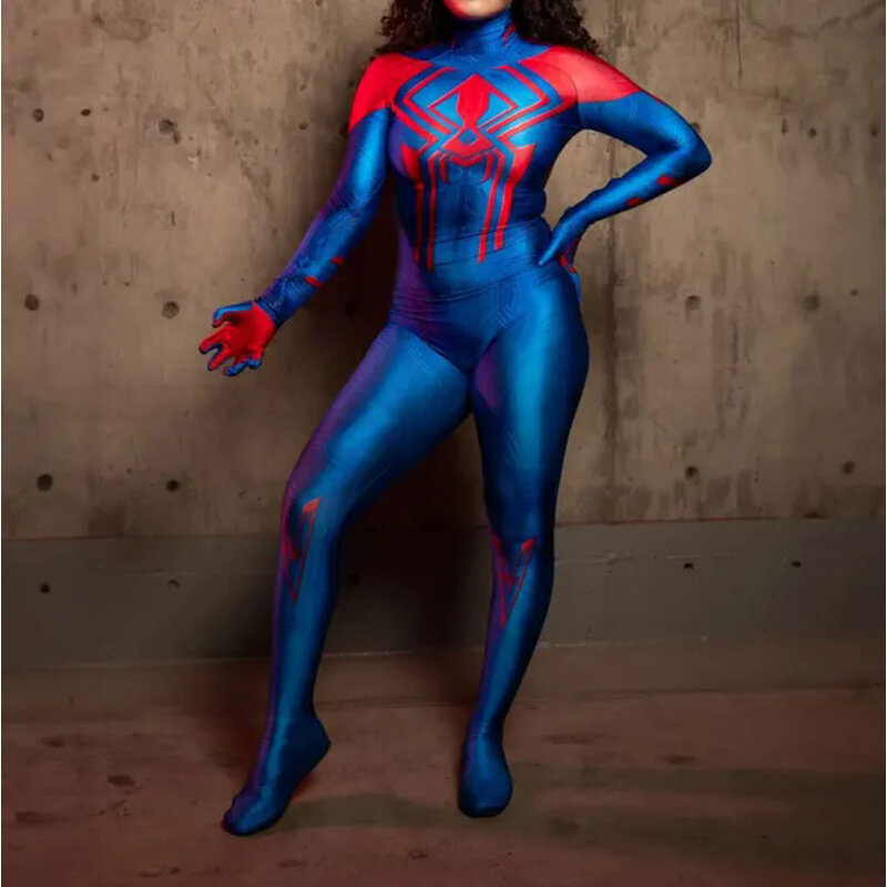 Women 2099 Spidercosplay Costume Adults Kids Girls Women Superhero Zentai Halloween Bodysuit Party Jumpsuit No mask