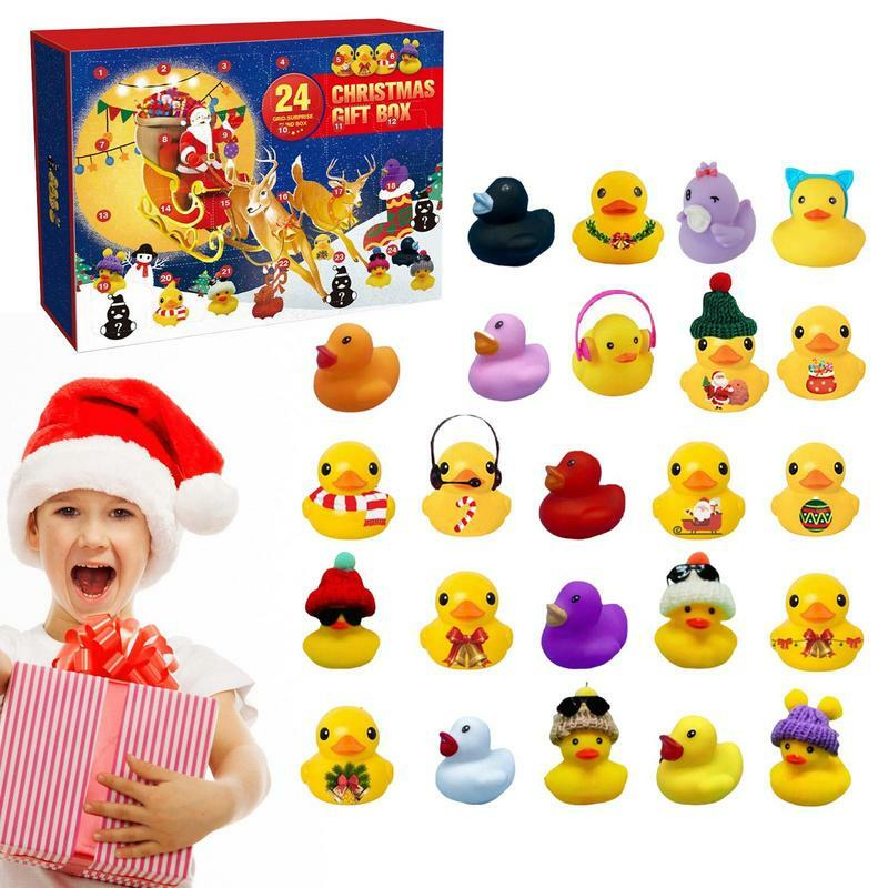 Christmas Advent Calendar for Classroom Rewards, Calendário Contagem Regressiva, 24 Dias, Rubber Duck Toy