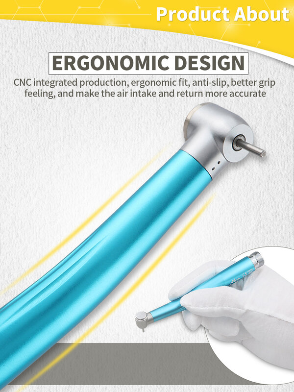 Dental Colorful High Speed Rotation Handpiece Ceramic Bearing Turbine 2/4 Holes Single Water Spray Destist Tips Dentistry Tools