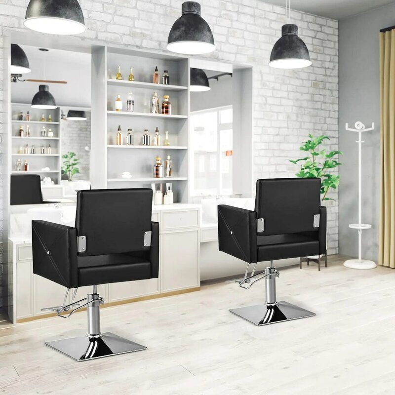 Giantex-Heavy Duty Bomba hidráulica Salon Chair, altura ajustável, 360 ° giratória, cadeira de barbeiro, equipamentos de beleza, maquiagem Ha