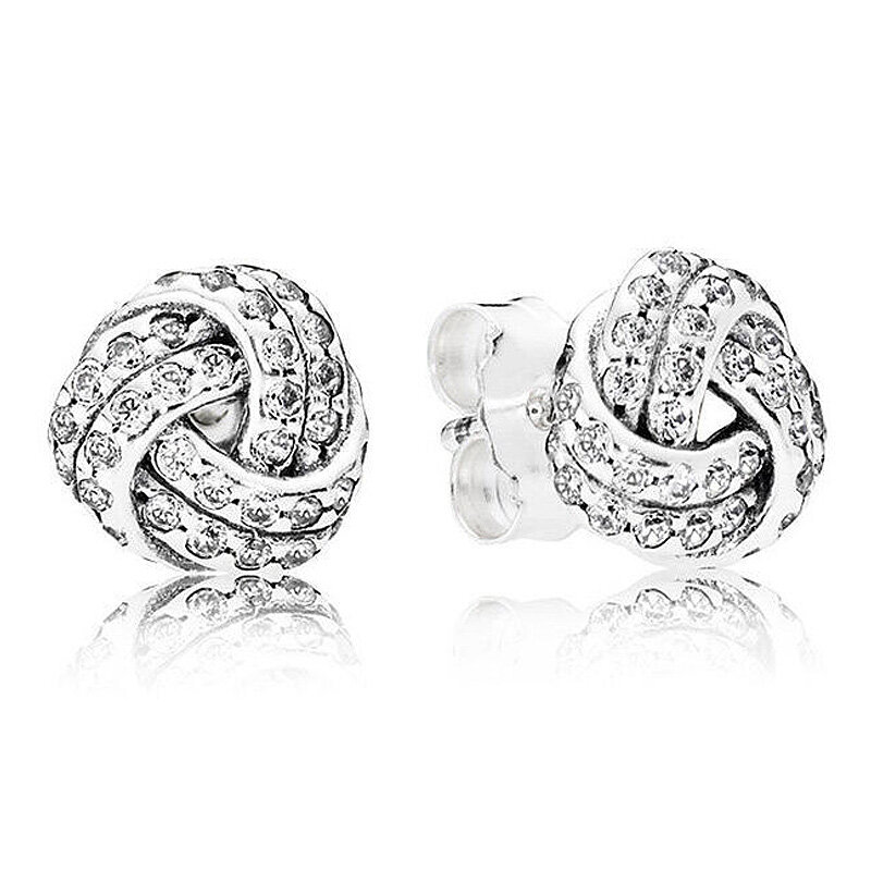Nuovo S925 popolare orecchino Tiara Wishbone amore nodo cuore stella cadente con orecchino di cristallo per regalo gioielli da donna