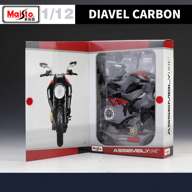 Maisto-ensamblaje de carbono Ducati Diavel 1:12, versión Aleación de modelo de motocicleta, colección de modelo de motocicleta metálica, fundido a presión, juguete para regalo para niños