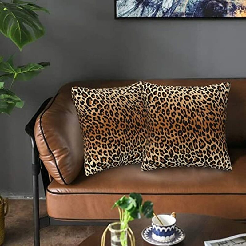 Набор из 2 декоративных подушек с леопардовым принтом, наволочки с гепардовым принтом, прямоугольная декоративная подушка для дома в фермерском стиле