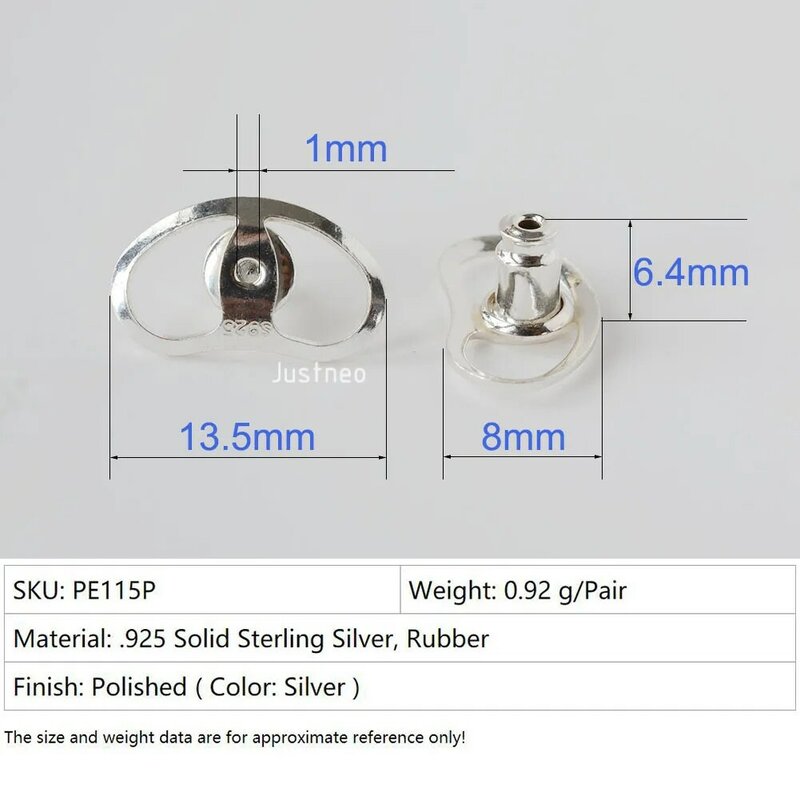 Oorbel Rug, Solid 925 Sterling Zilver Hypoallergeen Grote Earring Backs Voor Hangende Oren, Verstelbare Earring Liften Oorlel