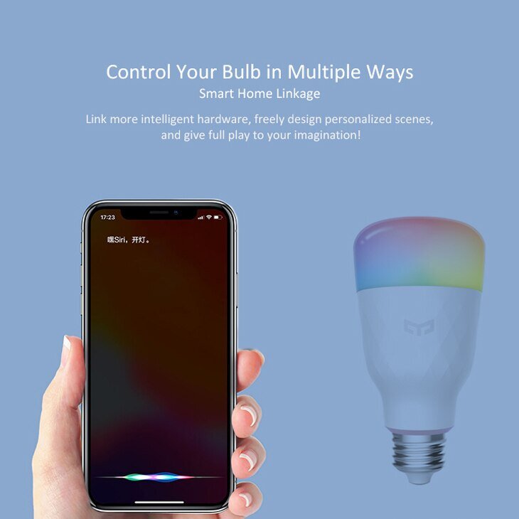 Yeelight-Lâmpada LED Colorida Inteligente, E27, 1S, 1SE, 800 Lumens, 650 Lumens, Controlo Remoto, Trabalhar com a Aplicação Mihome, Assistente do Google