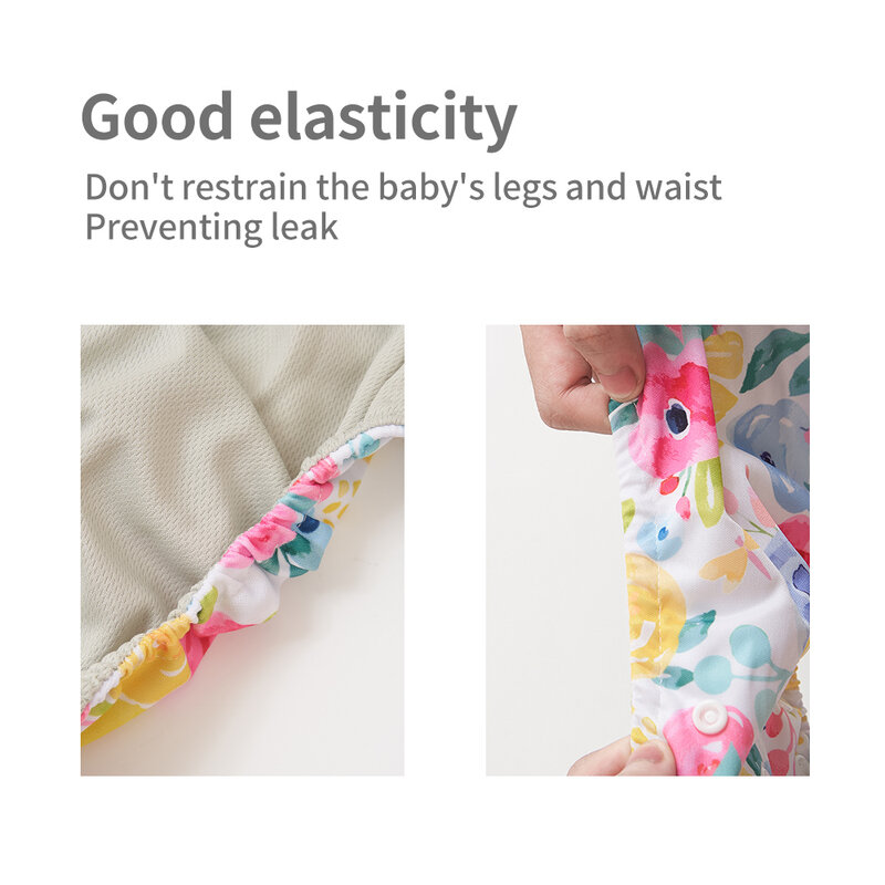 Elinfant-pañales lavables de 4 unids/set para bebé, de tela de malla gris, ajustables y reutilizables, con bolsillo, Envío Gratis
