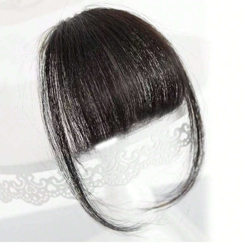 Sintético Hairpieces Clip in Bangs, Wispy Bangs, extensões de cabelo, marrom, preto, qualidade superior, franja de ar com templos, Hai