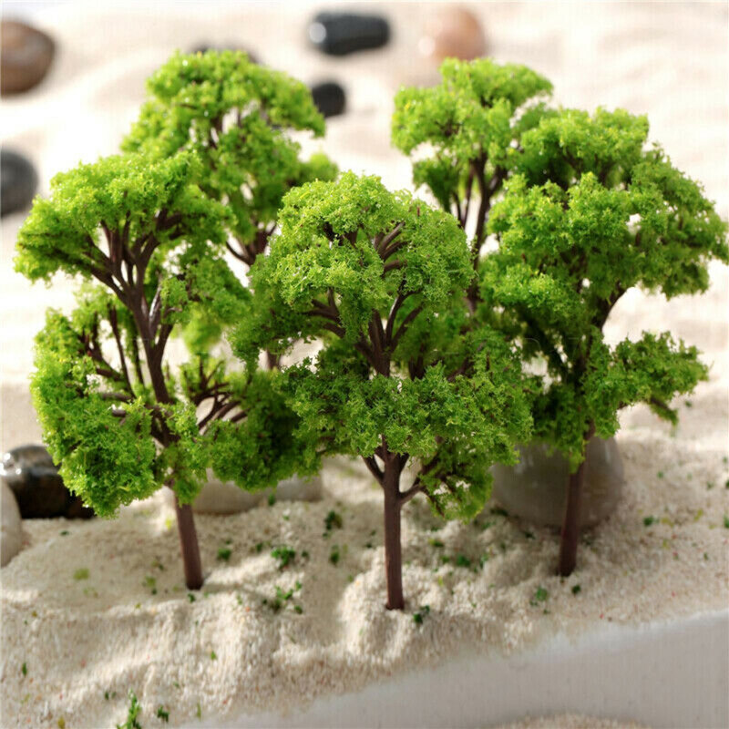 Lot de 10 arbres miniatures en plastique, haute qualité, accessoires architecturaux, jardin, mise en scène, chemin de fer et train, offre spéciale