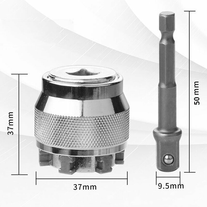 10-19mm Adjustable Hex Universal Socket Torque Ratchet Adapter Wrench Head Spanner Sleeve Repair Tools