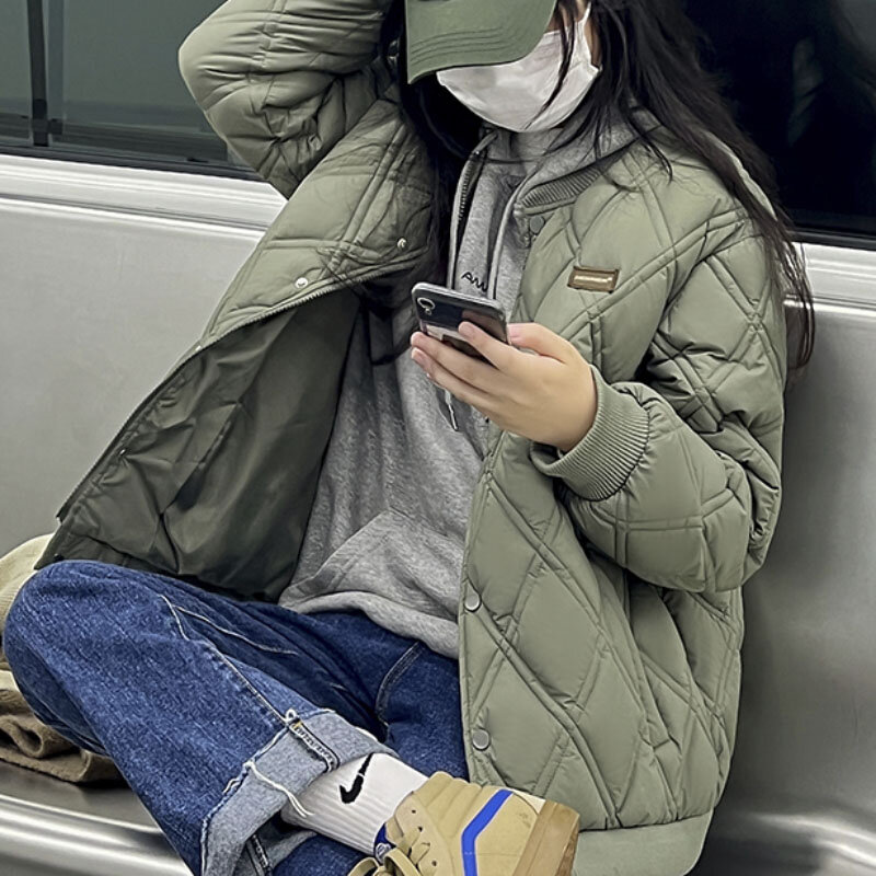 ゆったりとした女性用コットンジャケット,厚手のパッド入りコート,韓国のファッション,冬,コレクション2023