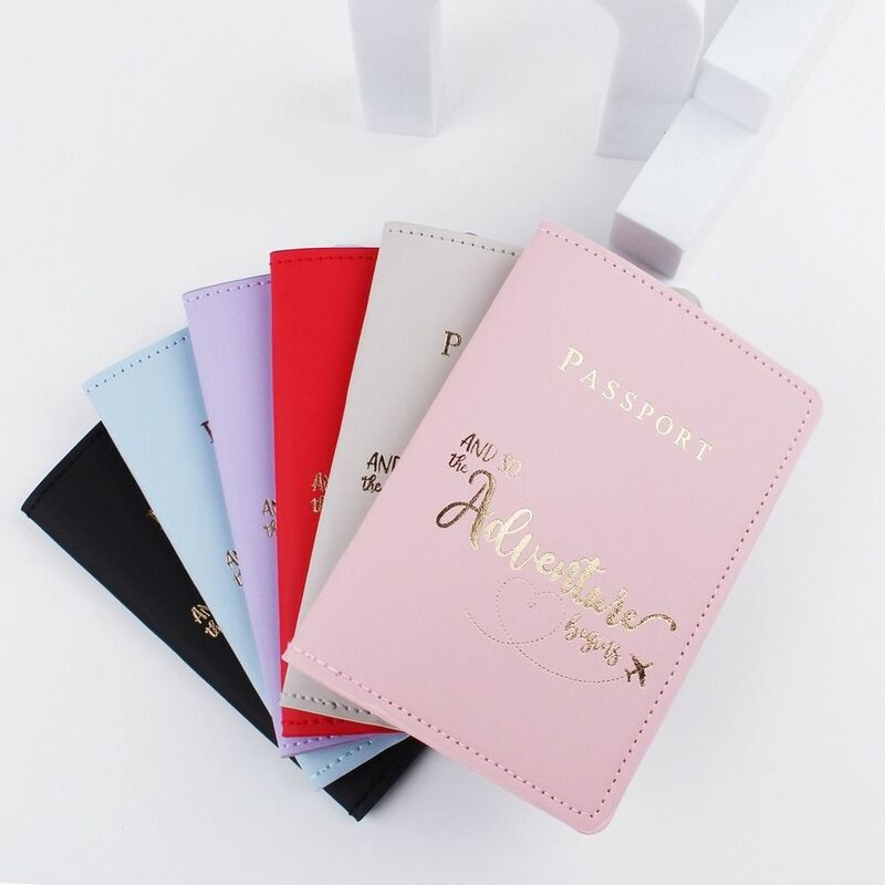 Check-in Name ID Address Letter Print PU Leather PU Card Case Passport Holder Passport Protective Cover Travel Accessories