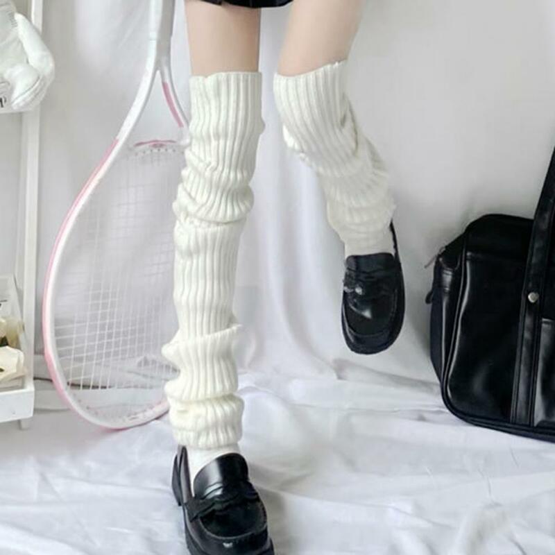 Aquecedores de pernas de malha alongados, meias longas Lolita, meias quentes da faculdade JK, tampa do pé, inverno, outono, 70cm