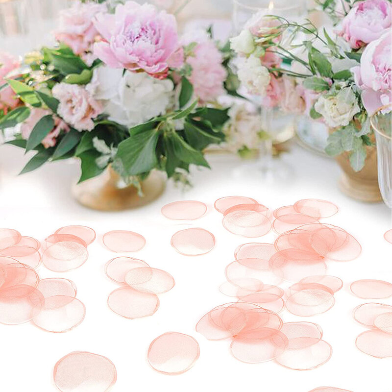200 Pcs/Bag Organza Rose Petals for Valentines Day Flower Rose Petals Blush Pink Petals Flower Girl Petals Wedding Accessories