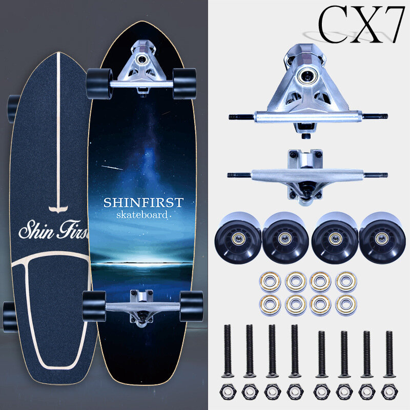 Tabla de surf, Longboard, ruedas intermitentes, deportes y exteriores, 77x22,5x12cm