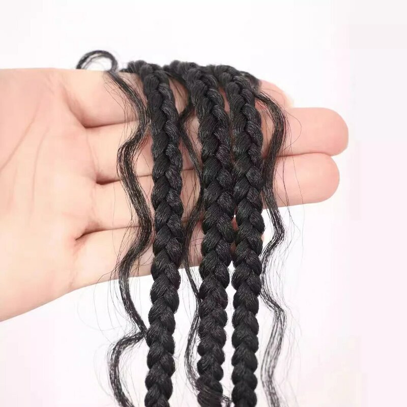 Афро Плетеный кружевной парик, черные длинные плетеные волосы, 36 дюймов, черный плетеный кружевной парик без косточек, Плетеный парик, синтетический кружевной передний парик