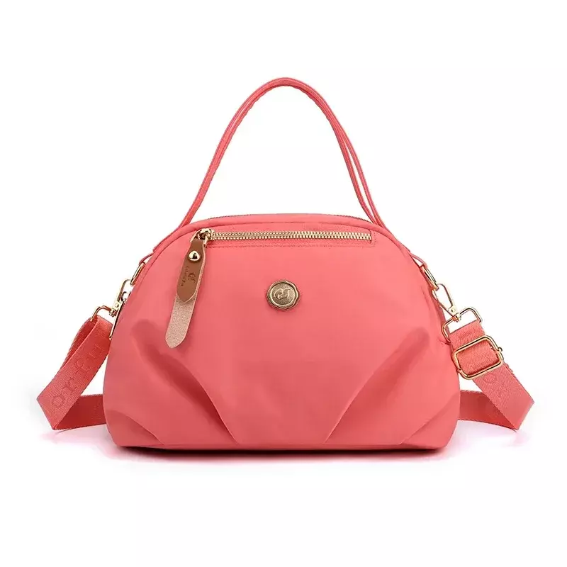 BBA169 tas selempang wanita, kantung selempang nilon tahan air Pink untuk perempuan