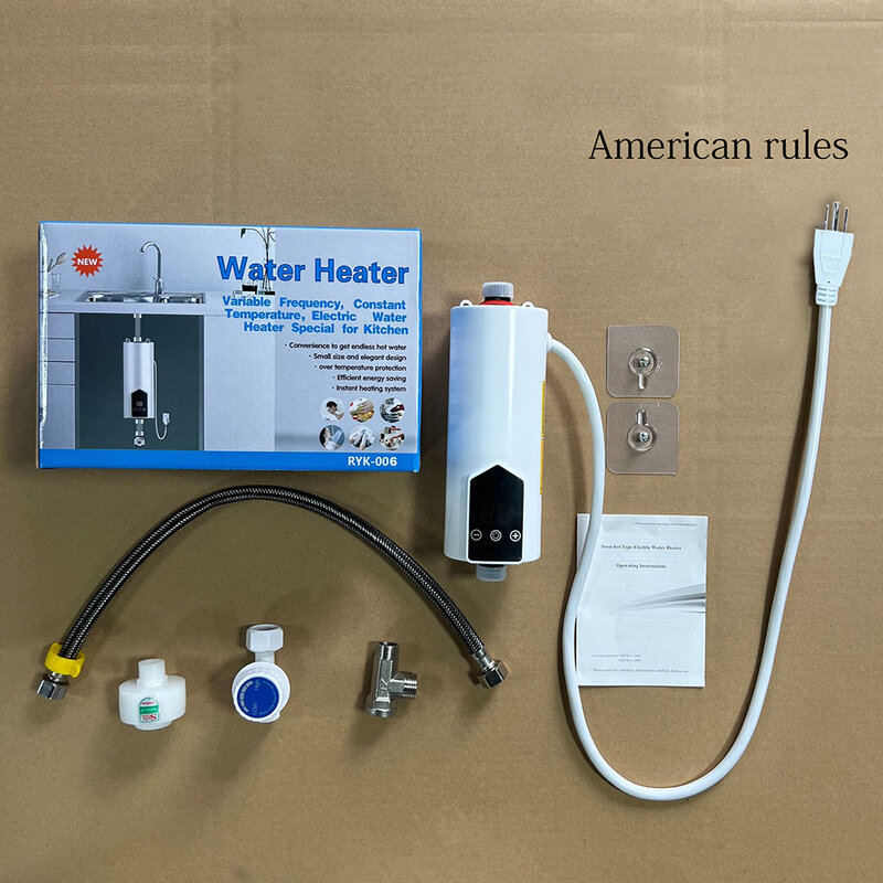 5500W Mini Electric Instant Water Heater Tankless 220V 110V Home Bathroom Shower Hot Water Fast Heating LCD Digital Display