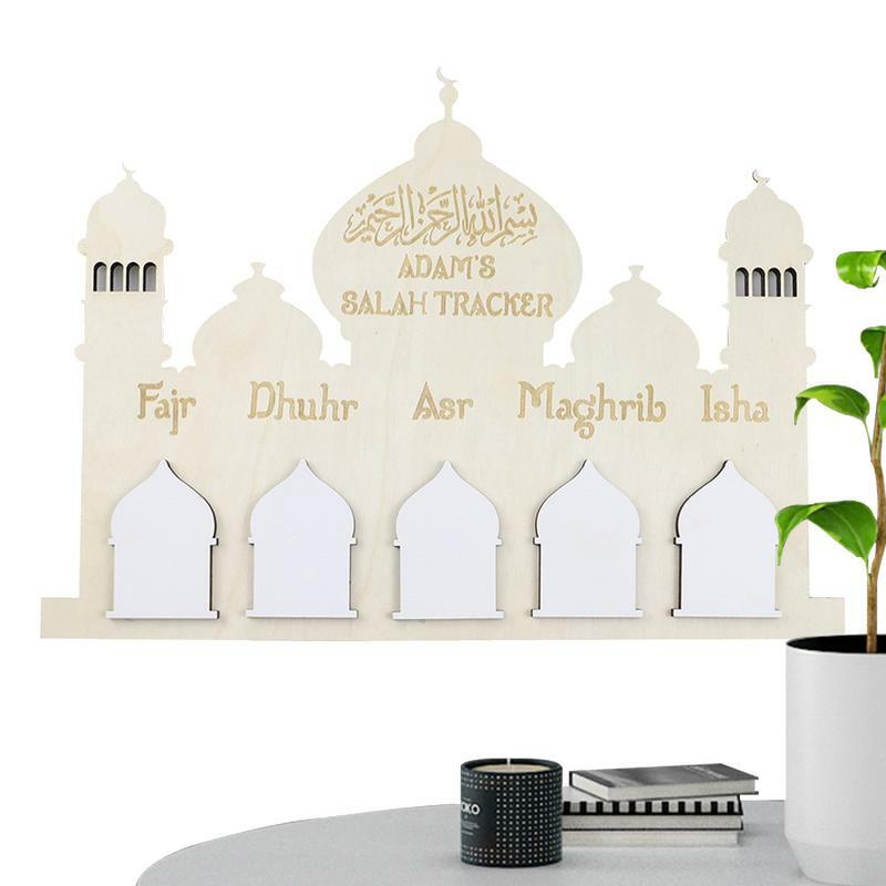Calendario de Cuenta regresiva Eid de madera, decoración de Castillo Eid, decoración de pared