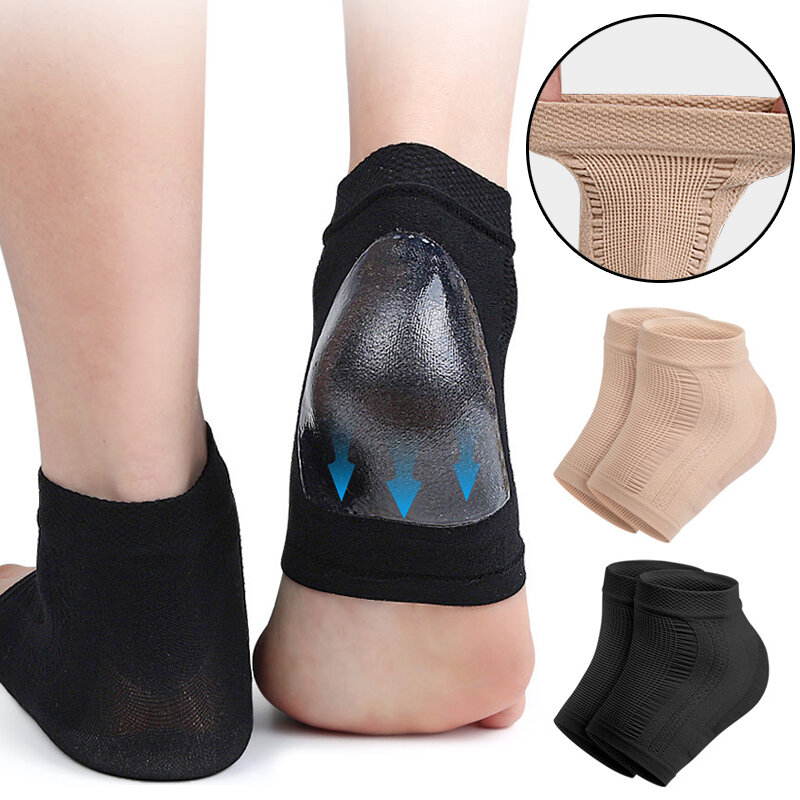 Gel Silicone Heel Protector Sleeve Heel Pads Hard Skin Protector Feet Care Foot Dry Spa Gel Socks Prevent Cracked Half-yard Sock