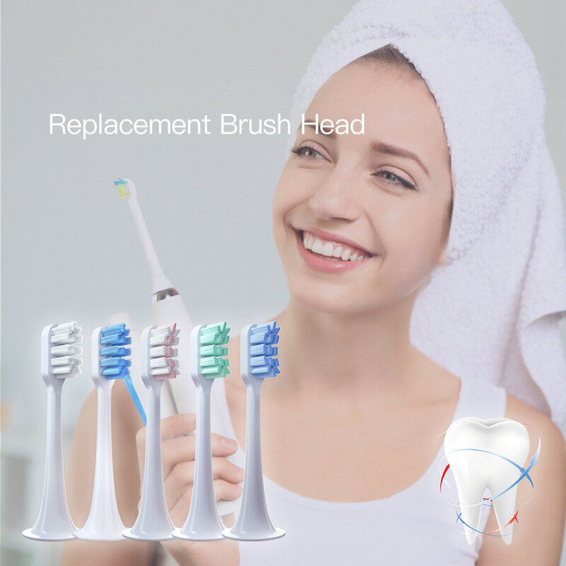 4/10 pçs/set para xiaomi mijia t300/t500 substituição cabeças escova de dentes elétrica proteger macio dupont bicos cerdas
