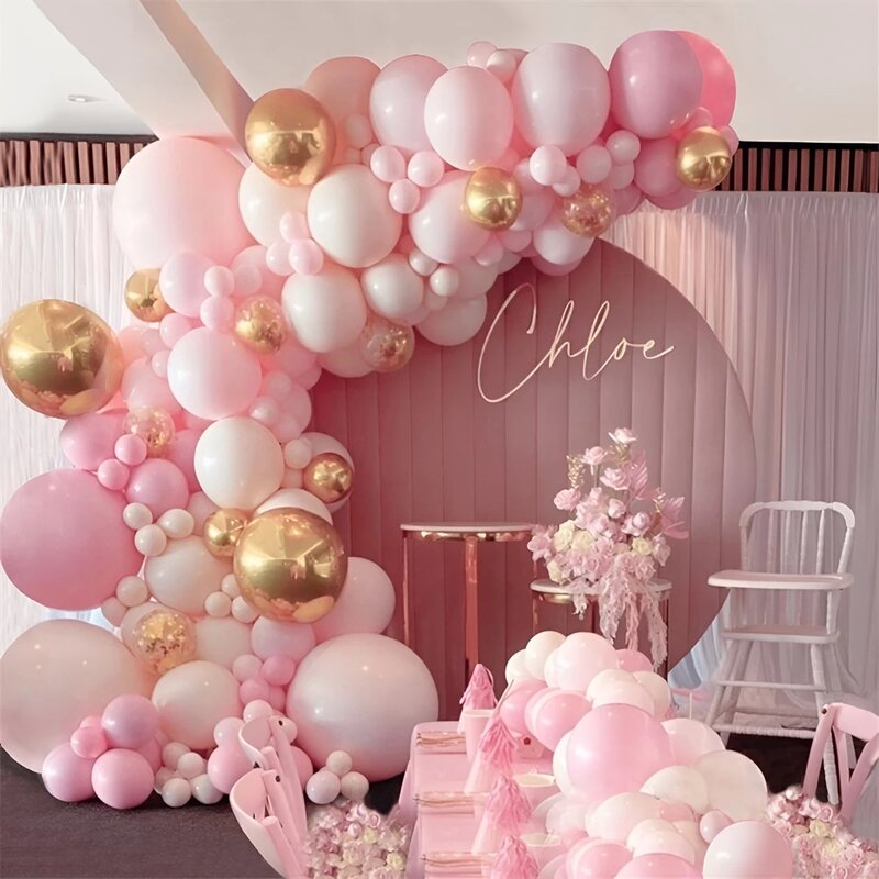 風船のアーチの形をした装飾キット,結婚式,誕生日,出生前のパーティー,赤ちゃんのためのラテックスバルーンのセット