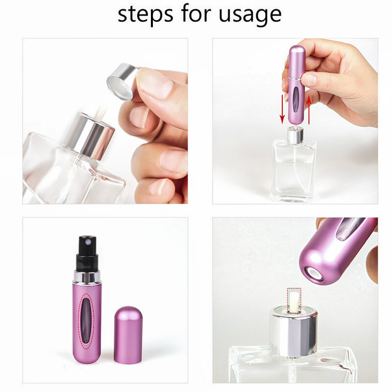 Mini botella de Perfume recargable, botella de Spray portátil, atomizador, contenedor de Spray, botellas recargables de viaje, 8ml /5ml