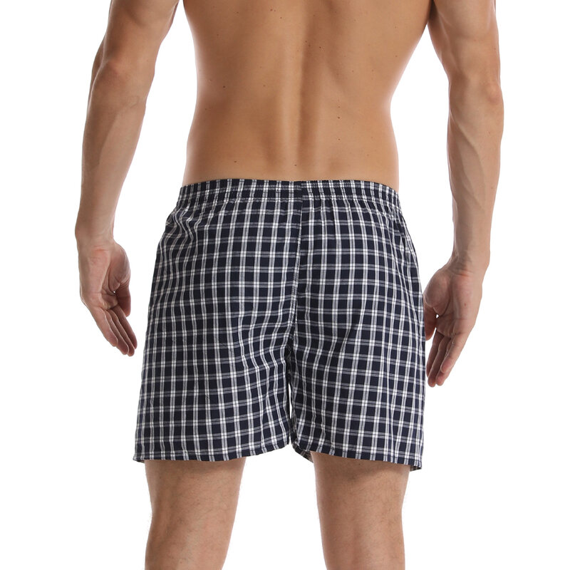 Aro Pants-Boxer à carreaux pour hommes, sous-vêtements en coton, caleçons tissés, culotte flèche, 3 pièces par lot