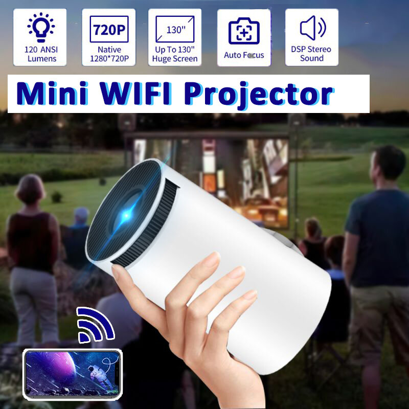 Miniproyector portátil con WIFI, 720P, 4K, TV, cine en casa, HDMI, compatible con Android 1080P, para teléfono móvil SAMSUNG y XIAOMI