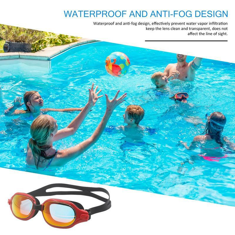 แว่นตาว่ายน้ำป้องกันหมอกแว่นตาว่ายน้ำสำหรับเด็กหญิงเด็กชายจูเนียร์และเยาวชน